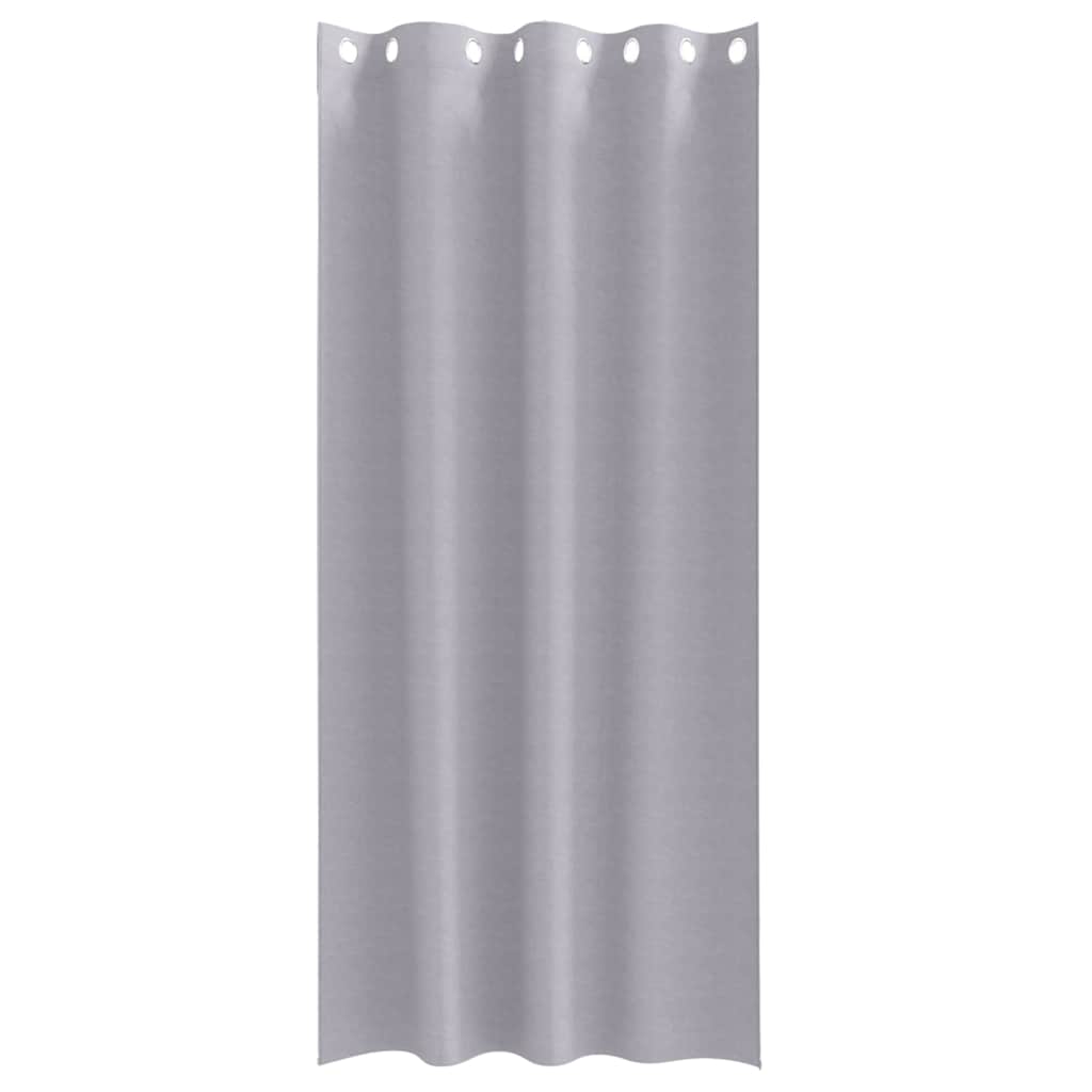 Zwart-out Gordijnen met Ringen 2 st Metaalgrijs 260 x 140 cm