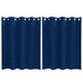 Zwart-out Gordijnen met Ringen 2 pcs Donkerblauw 140 x 140 cm