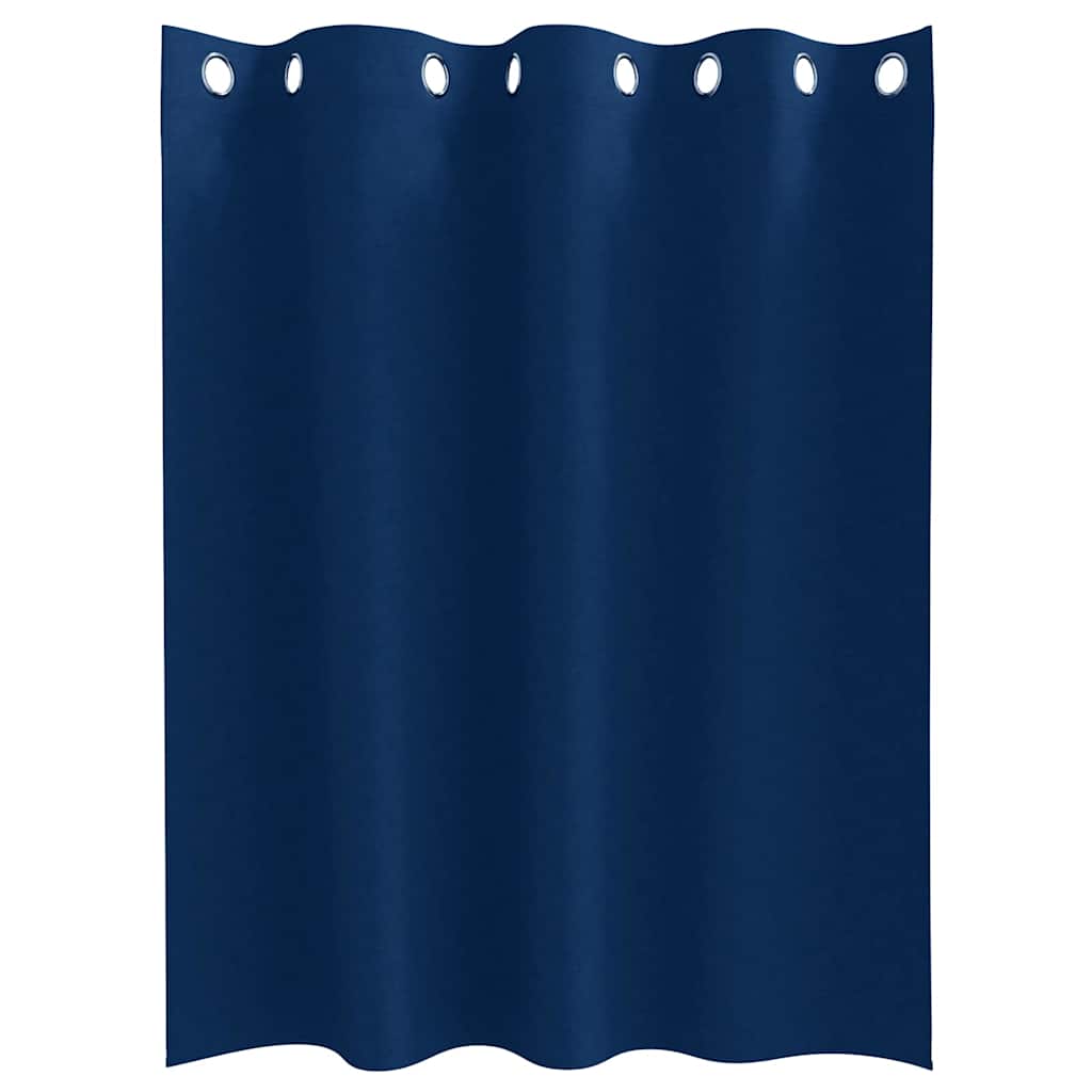 Zwart-out Gordijnen met Ringen 2 pcs Donkerblauw 140 x 140 cm