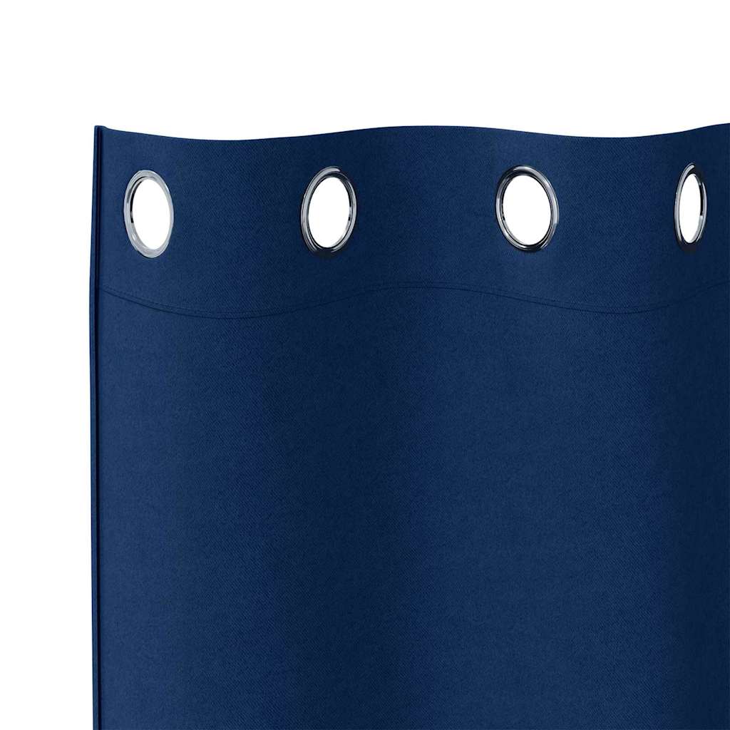 Zwart-out Gordijnen met Ringen 2 st Donkerblauw 245 x 140 cm