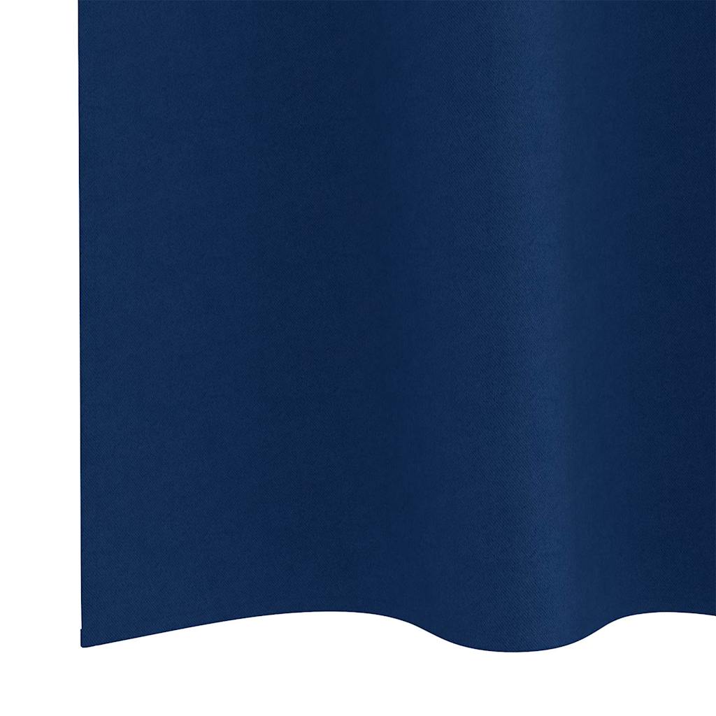 Zwart-out Gordijnen met Ringen 2 st Donkerblauw 245 x 140 cm