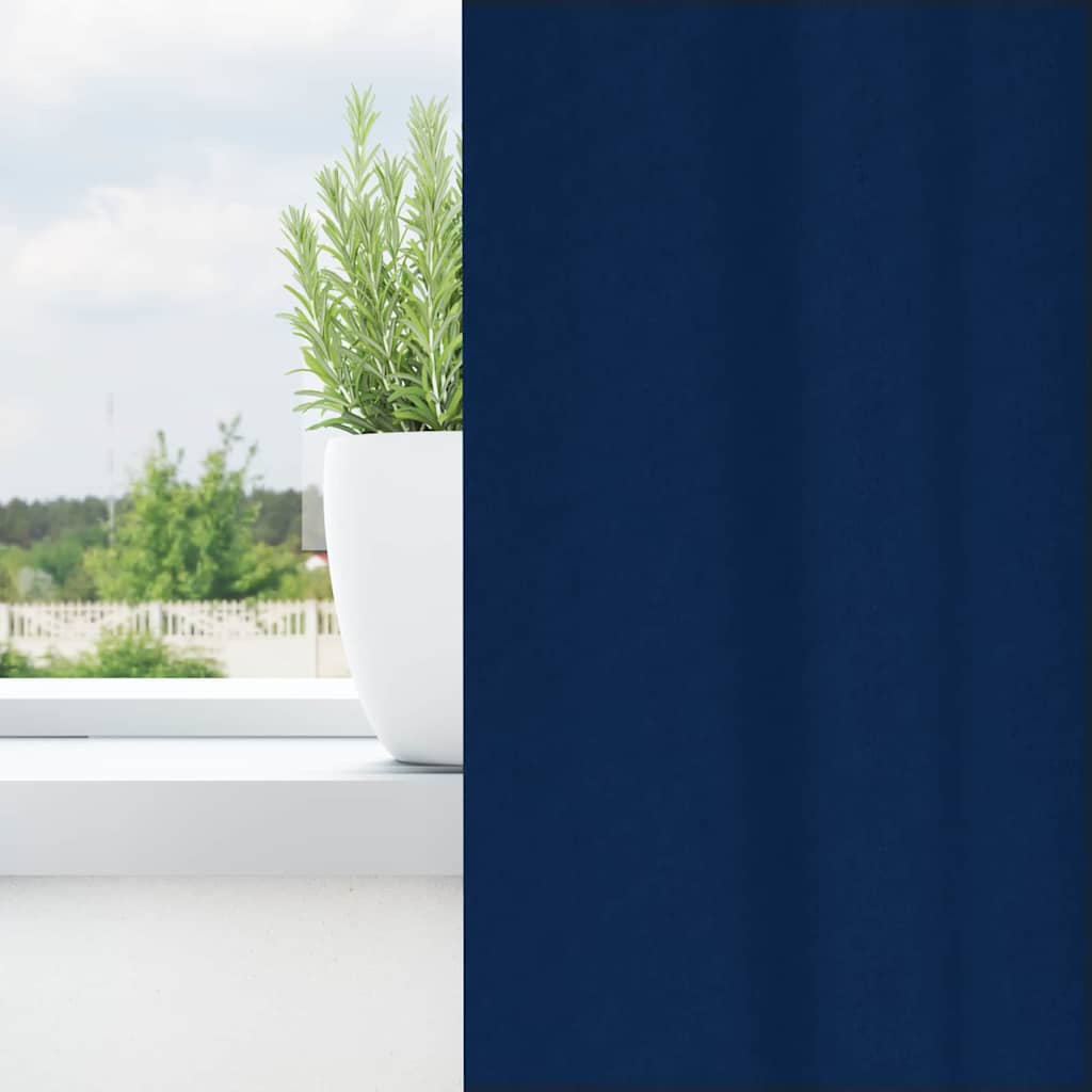 Zwart-out Gordijnen met Ringen 2 st Donkerblauw 245 x 140 cm
