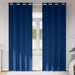 Zwart-out Gordijnen met Ringen 2 st Donkerblauw 245 x 140 cm