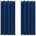 Zwart-out Gordijnen met Ringen 2 st Donkerblauw 245 x 140 cm