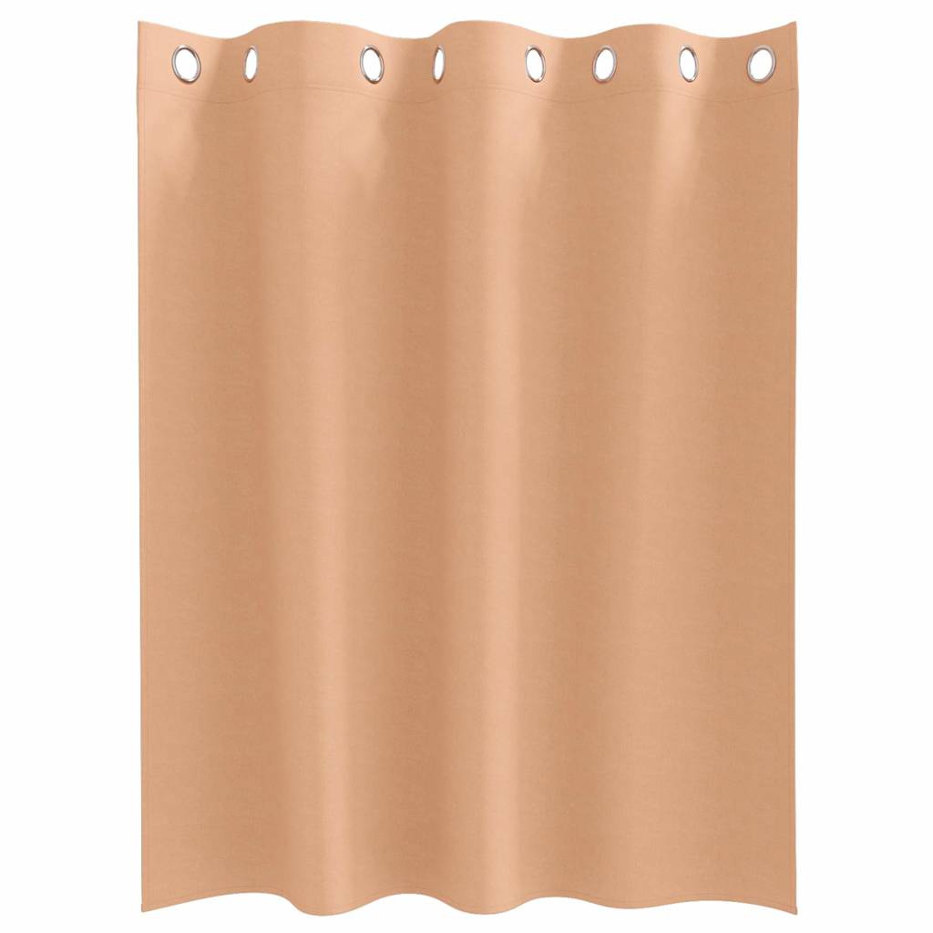 Zwart-out Gordijnen met Ringen 2 st Licht Bruin 140 x 140 cm