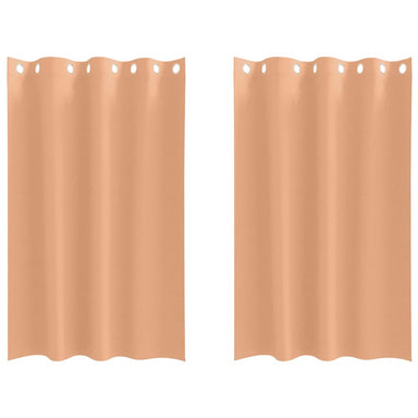 Zwart-out Gordijnen met Ringen 2 st Licht Bruin 175 x 140 cm