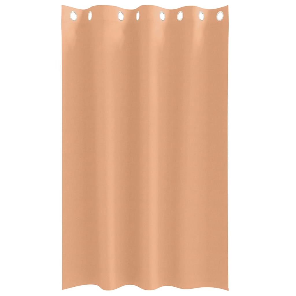 Zwart-out Gordijnen met Ringen 2 st Licht Bruin 175 x 140 cm