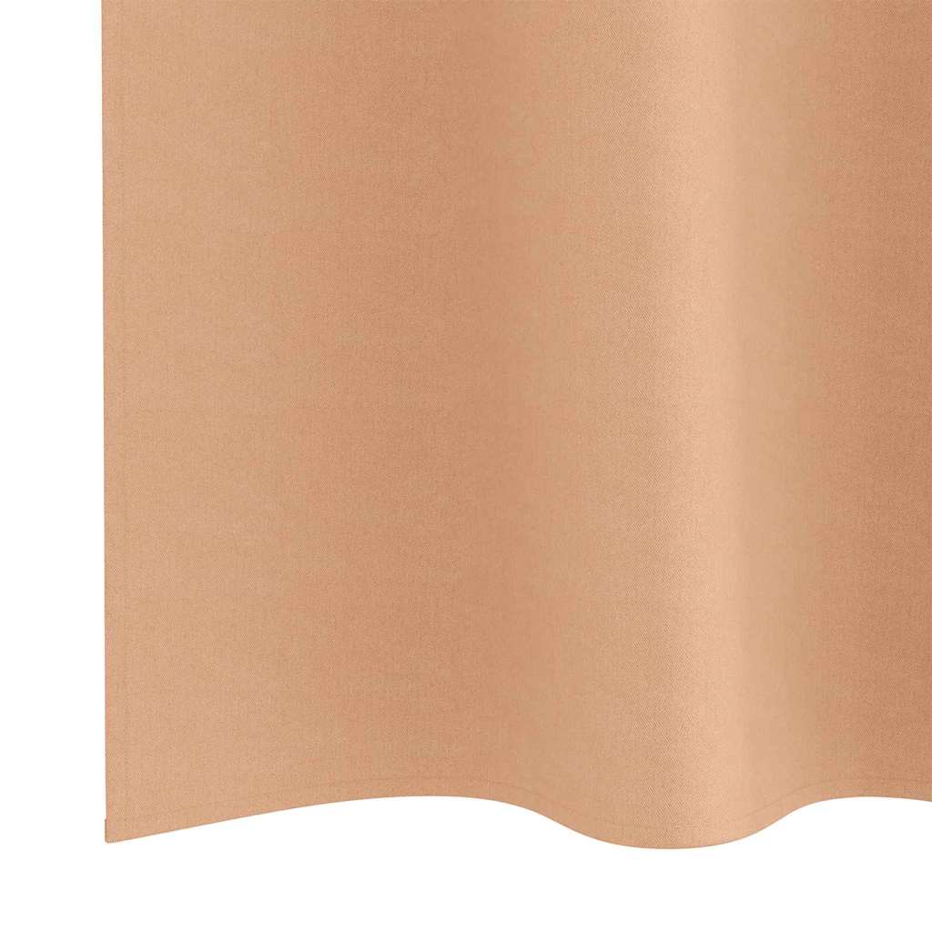 Zwart-out Gordijnen met Ringen 2 st Licht Bruin 245 x 140 cm