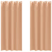 Zwart-out Gordijnen met Ringen 2 st Licht Bruin 245 x 140 cm