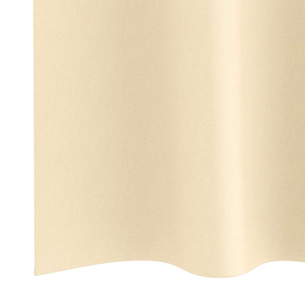 Zwart-out Gordijnen met Ringen 2 st Crème 140 x 140 cm