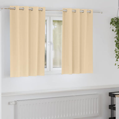 Zwart-out Gordijnen met Ringen 2 st Crème 140 x 140 cm