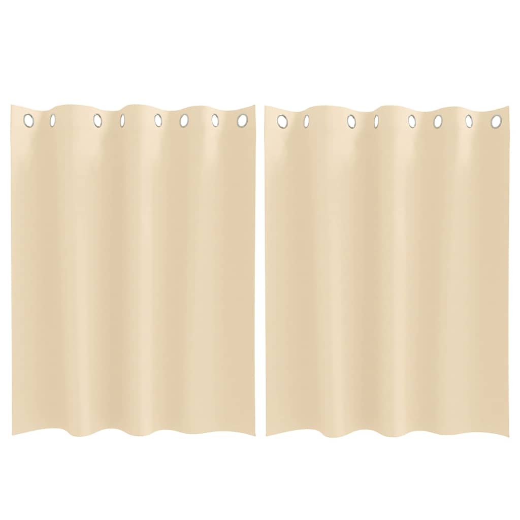 Zwart-out Gordijnen met Ringen 2 st Crème 140 x 140 cm