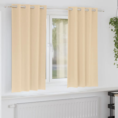 Zwart-out Gordijnen met Ringen 2 st Crème 175 x 140 cm