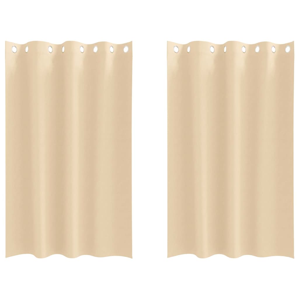 Zwart-out Gordijnen met Ringen 2 st Crème 175 x 140 cm