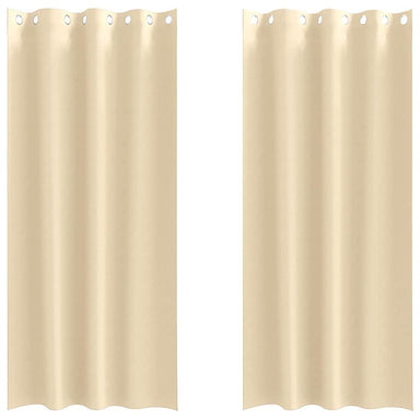 Zwart-out Gordijnen met Ringen 2 st Crème 225 x 140 cm