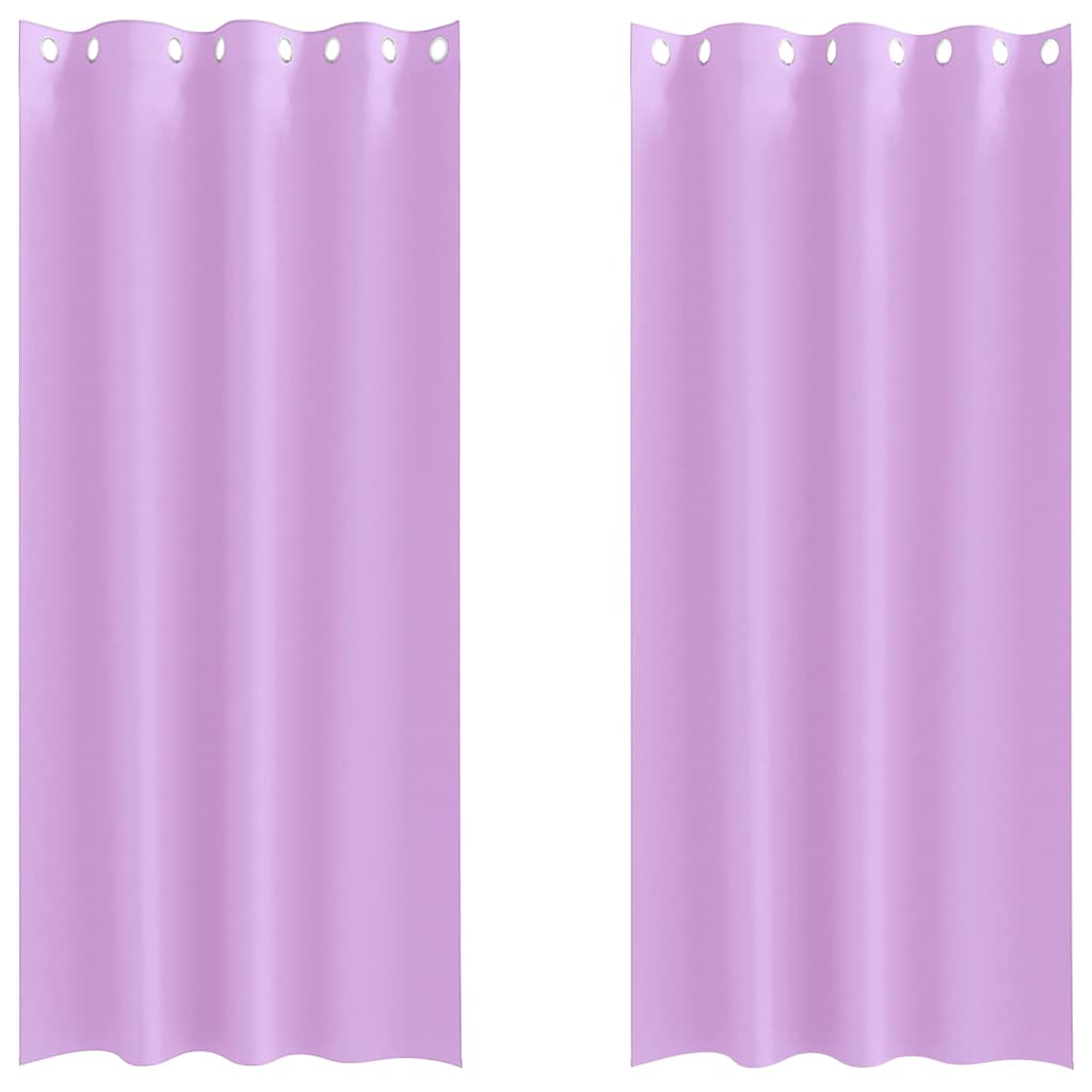 Zwart-out Gordijnen met Ringen 2 st Paars 225 x 140 cm
