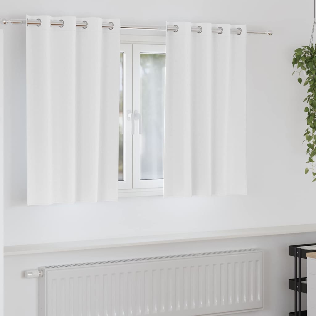 Zwart-out Gordijnen met Ringen 2 st Puur Wit 140 x 140 cm