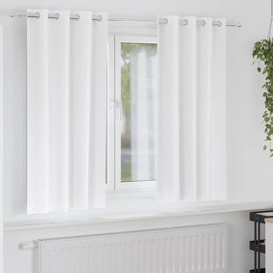 Zwart-out Gordijnen met Ringen 2 st Puur Wit 175 x 140 cm