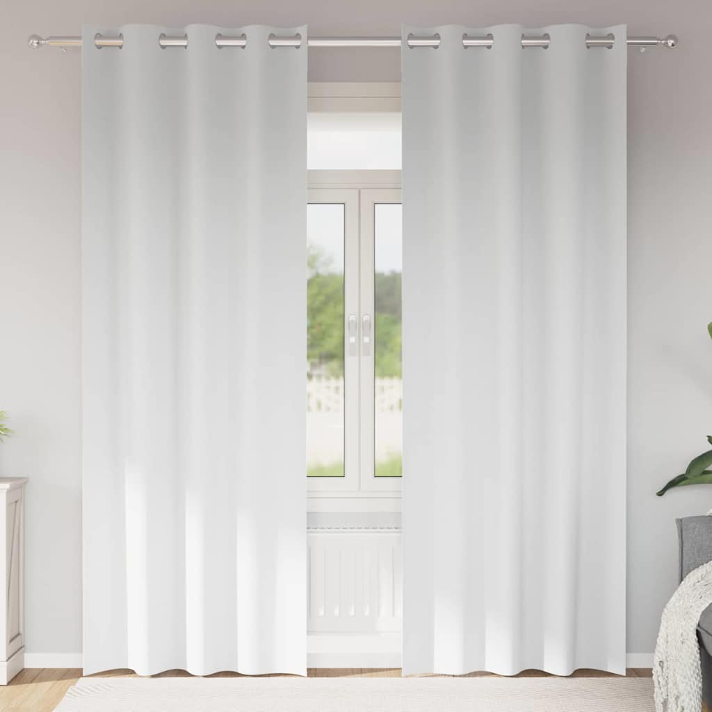 Zwart-out Gordijnen met Ringen 2 st Puur Wit 245 x 140 cm