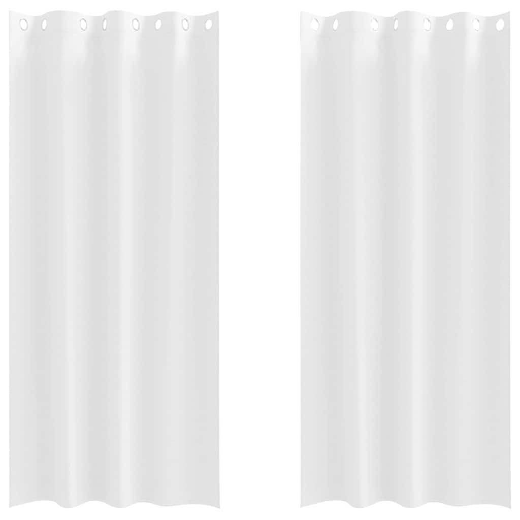 Zwart-out Gordijnen met Ringen 2 st Puur Wit 245 x 140 cm