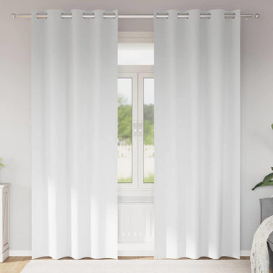 Zwart-out Gordijnen met Ringen 2 st Puur Wit 260 x 140 cm