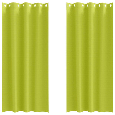 Zwart-out Gordijnen met Ringen 2 st Groen 225 x 140 cm