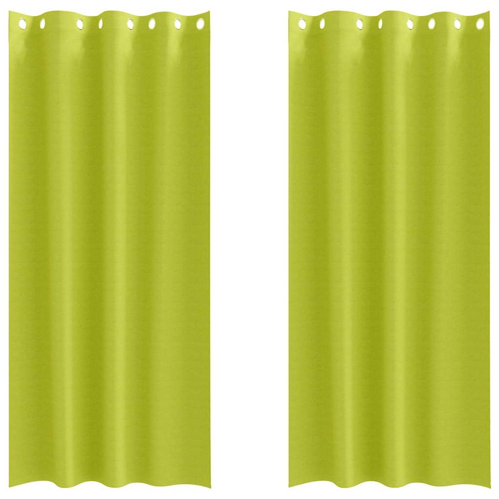 Zwart-out Gordijnen met Ringen 2 st Groen 245 x 140 cm