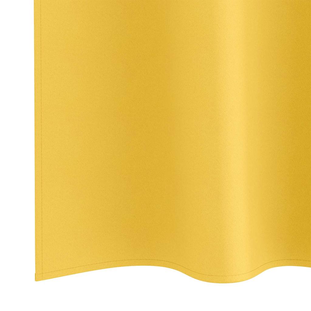 Zwart-out Gordijnen met Ringen 2 st Mosterdgeel 260 x 140 cm