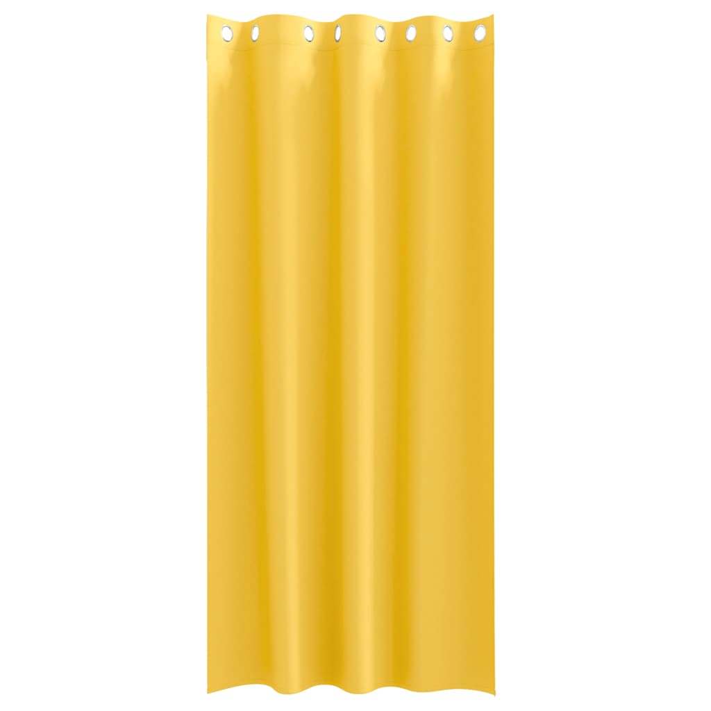 Zwart-out Gordijnen met Ringen 2 st Mosterdgeel 260 x 140 cm