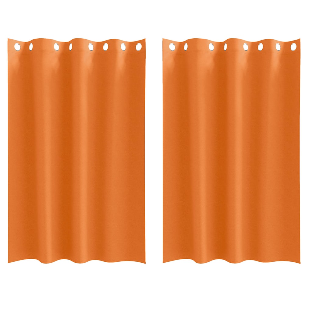 Zwart-out Gordijnen met Ringen 2 st Feloranje 175 x 140 cm