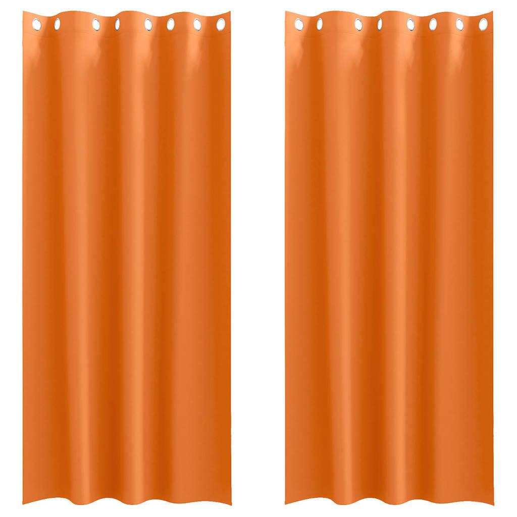 Zwart-out Gordijnen met Ringen 2 st Feloranje 225 x 140 cm