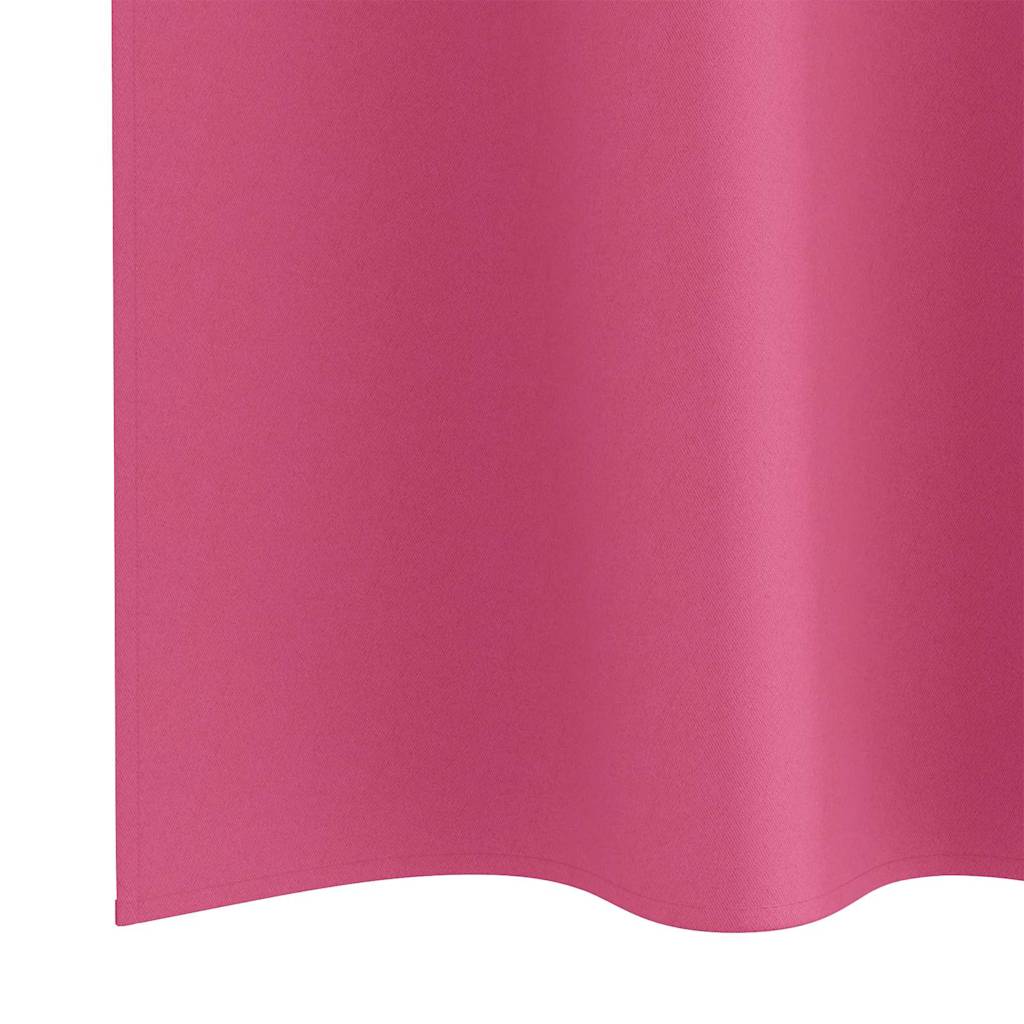 Zwart-out Gordijnen met Ringen 2 st Felroze 225 x 140 cm