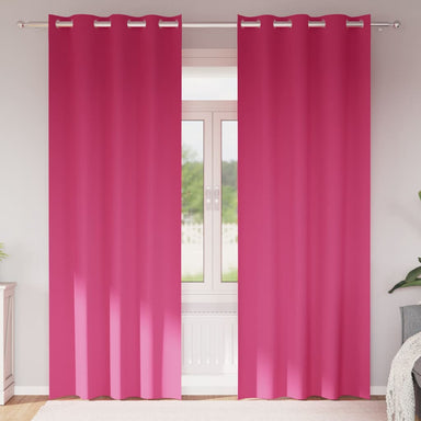 Zwart-out Gordijnen met Ringen 2 st Felroze 260 x 140 cm
