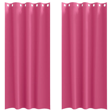 Zwart-out Gordijnen met Ringen 2 st Felroze 260 x 140 cm