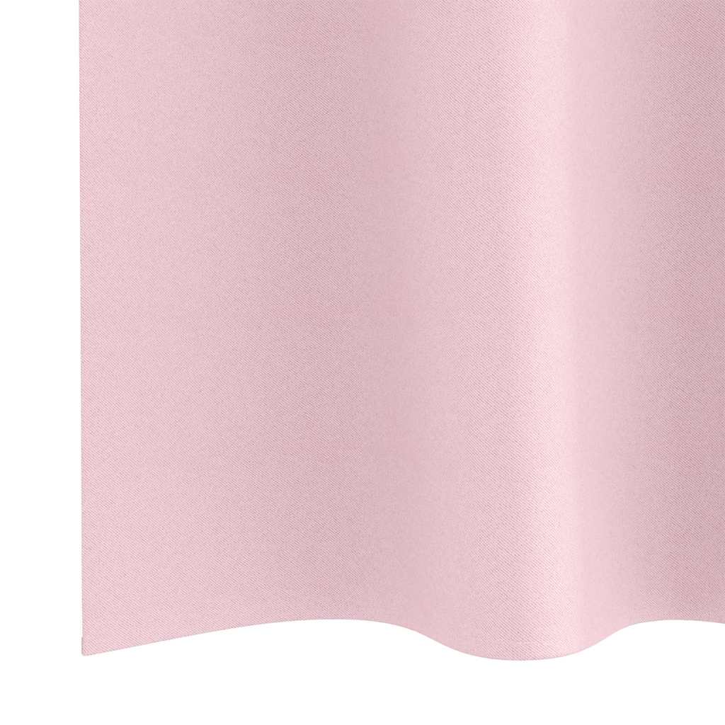 Zwart-out Gordijnen met Ringen 2 st Babyroze 140 x 140 cm