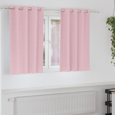 Zwart-out Gordijnen met Ringen 2 st Babyroze 140 x 140 cm