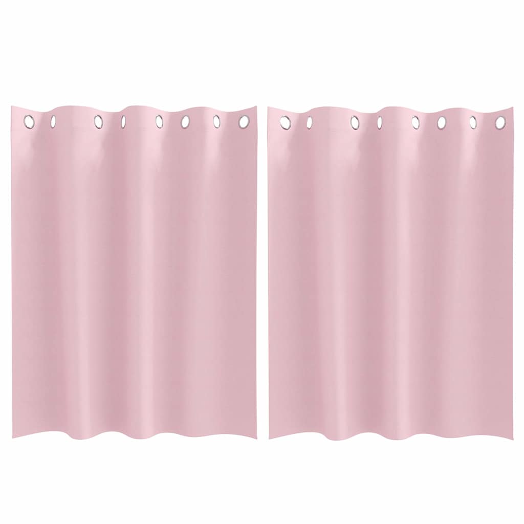Zwart-out Gordijnen met Ringen 2 st Babyroze 140 x 140 cm