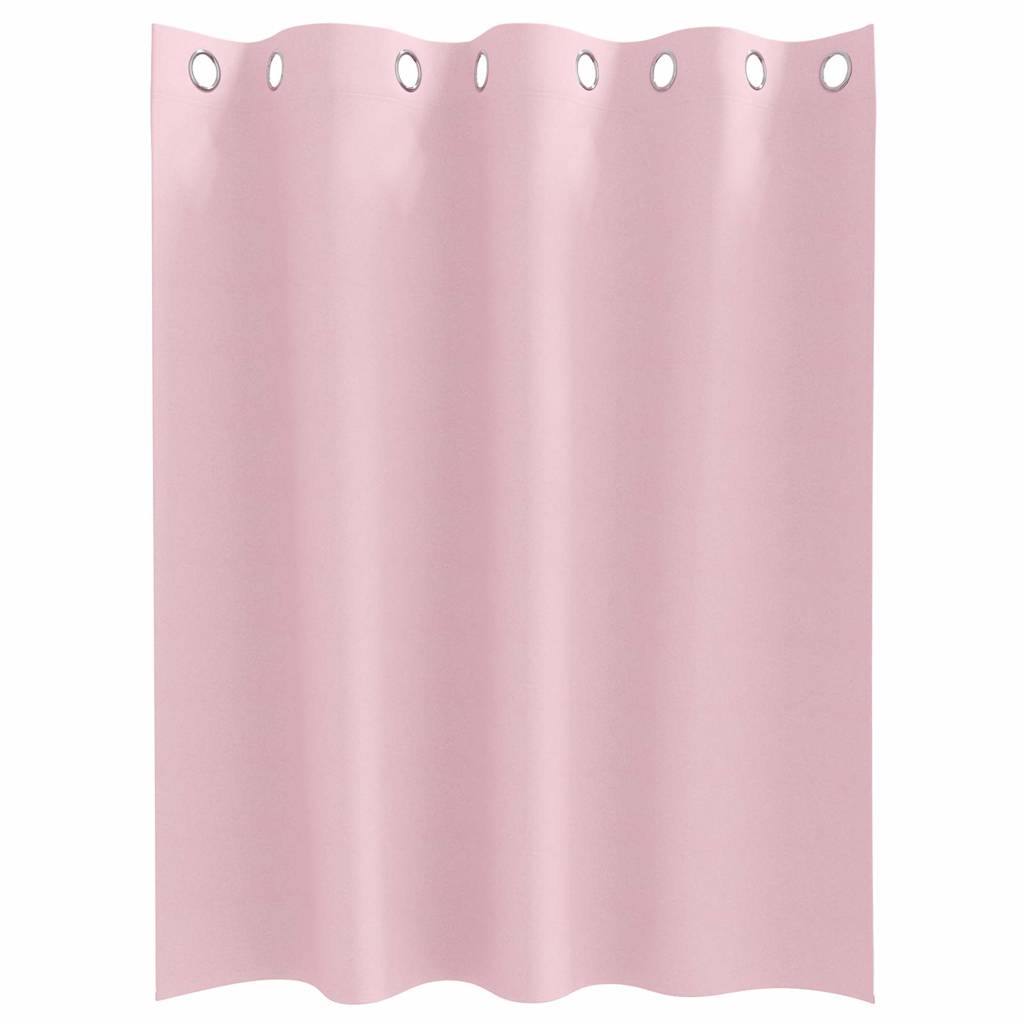 Zwart-out Gordijnen met Ringen 2 st Babyroze 140 x 140 cm