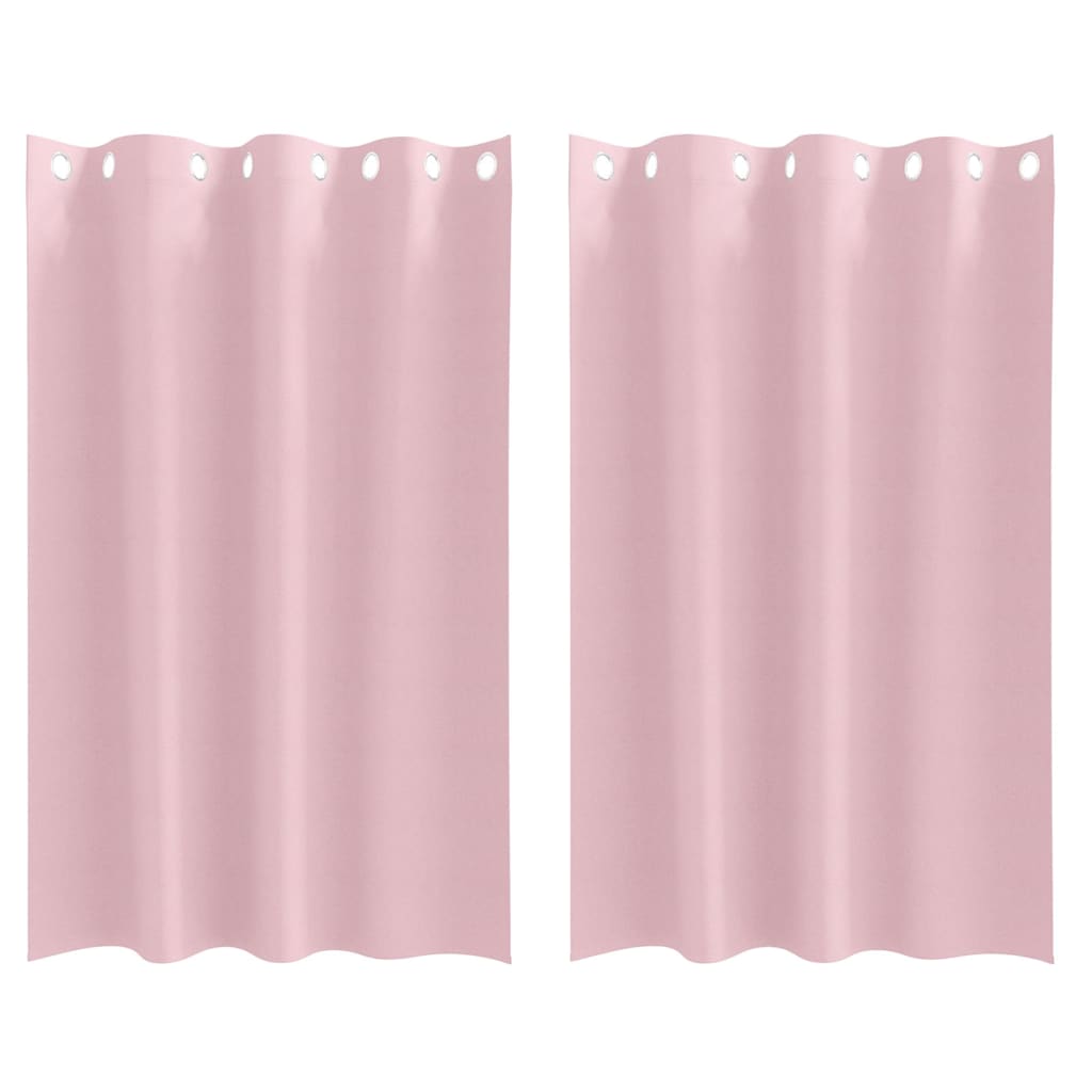 Zwart-out Gordijnen met Ringen 2 st Babyroze 175 x 140 cm