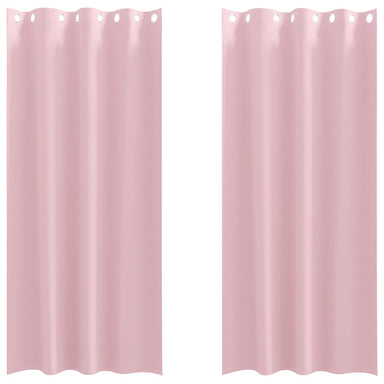 Zwart-out Gordijnen met Ringen 2 st Babyroze 245 x 140 cm
