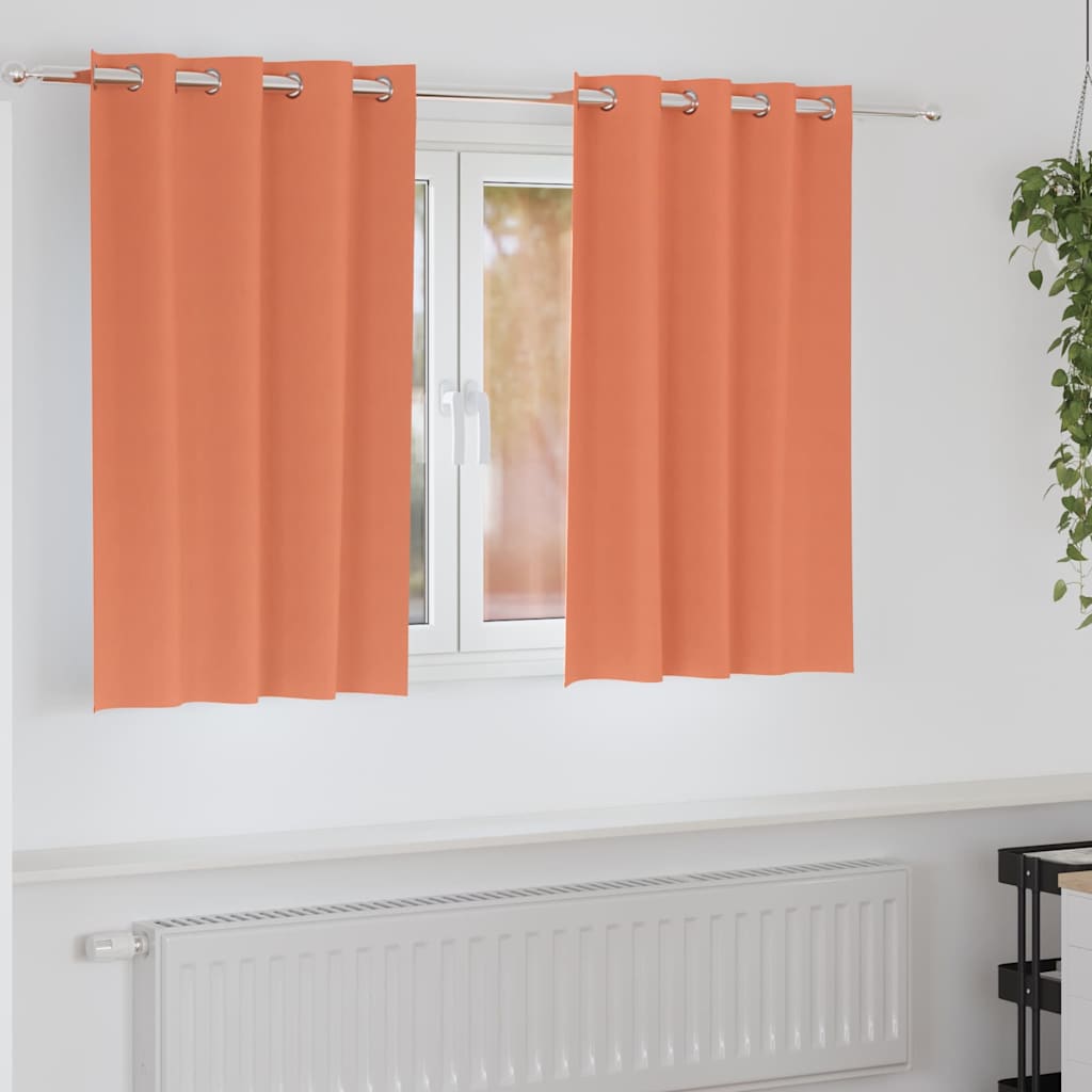 Zwart-out Gordijnen met Ringen 2 st Terracotta 140 x 140 cm