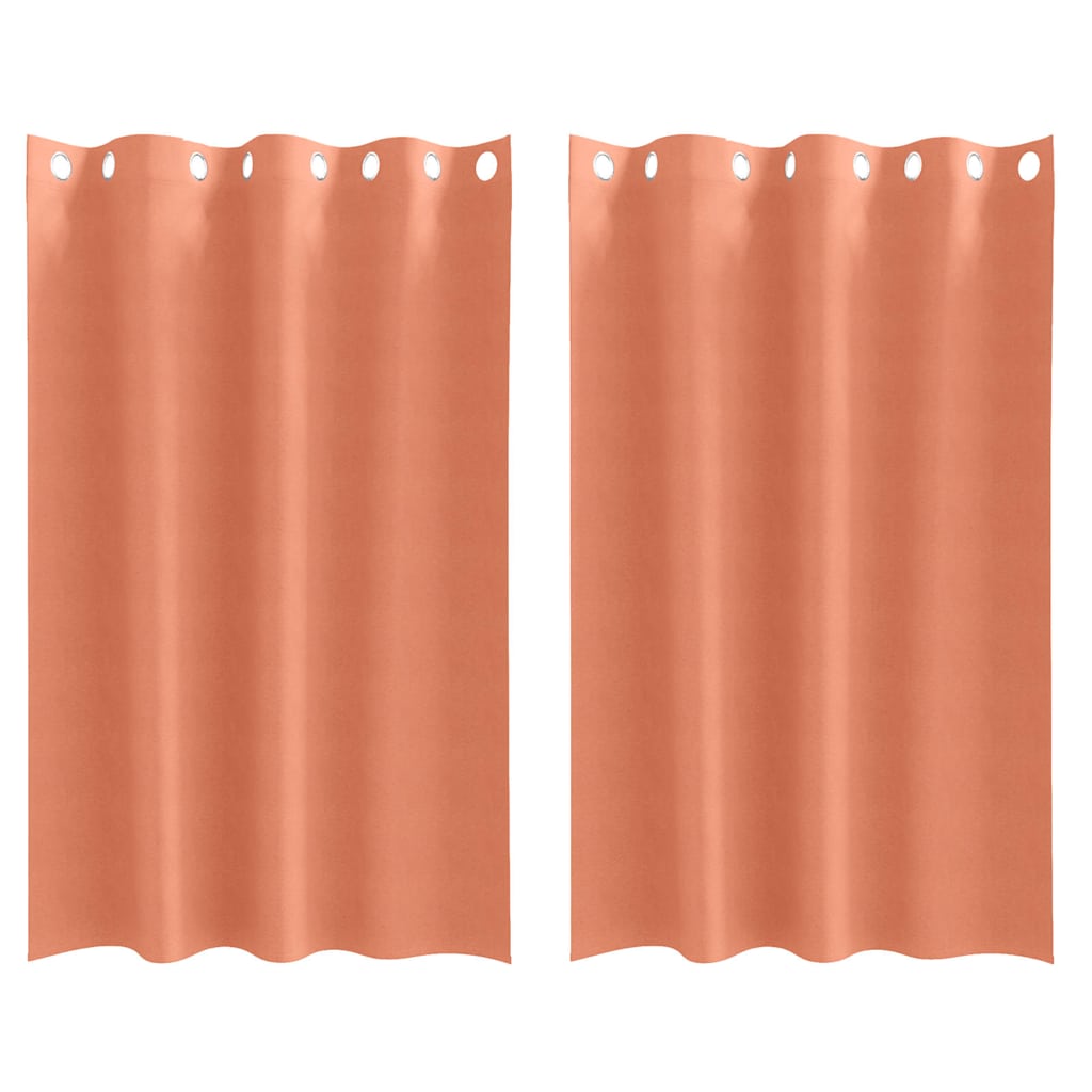 Zwart-out Gordijnen met Ringen 2 st Terracotta 175 x 140 cm