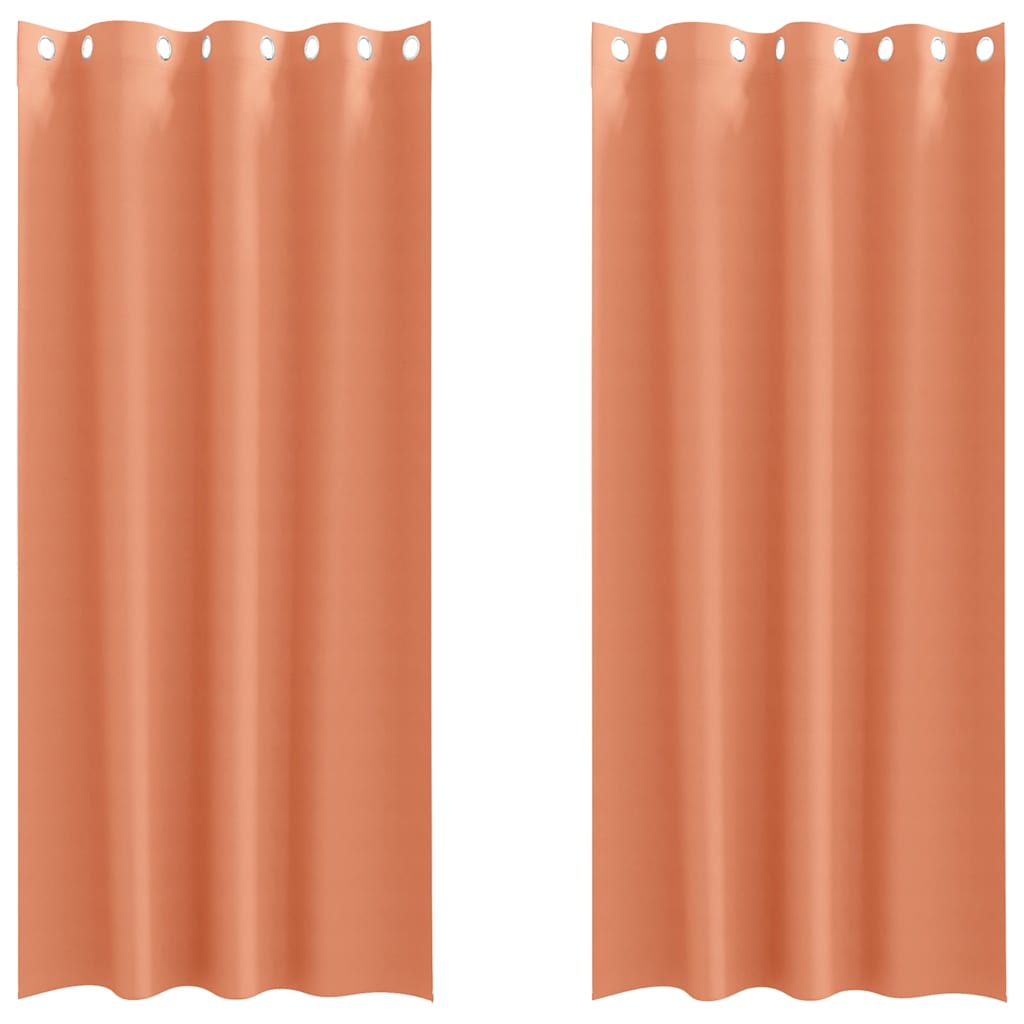 Zwart-out Gordijnen met Ringen 2 st Terracotta 225 x 140 cm