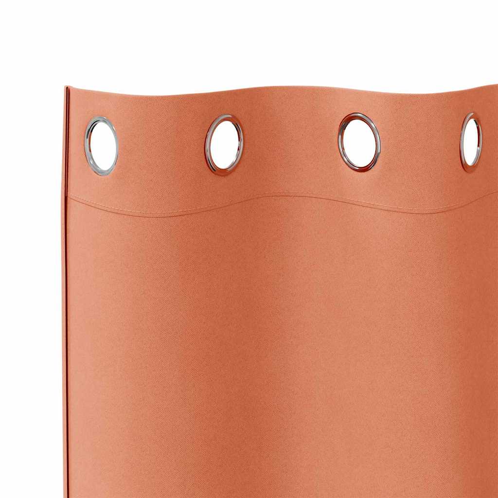 Zwart-out Gordijnen met Ringen 2 st Terracotta 245 x 140 cm