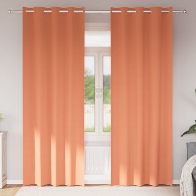 Zwart-out Gordijnen met Ringen 2 st Terracotta 260 x 140 cm