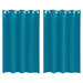 Zwart-out Gordijnen met Ringen 2 st Turquoise 175 x 140 cm
