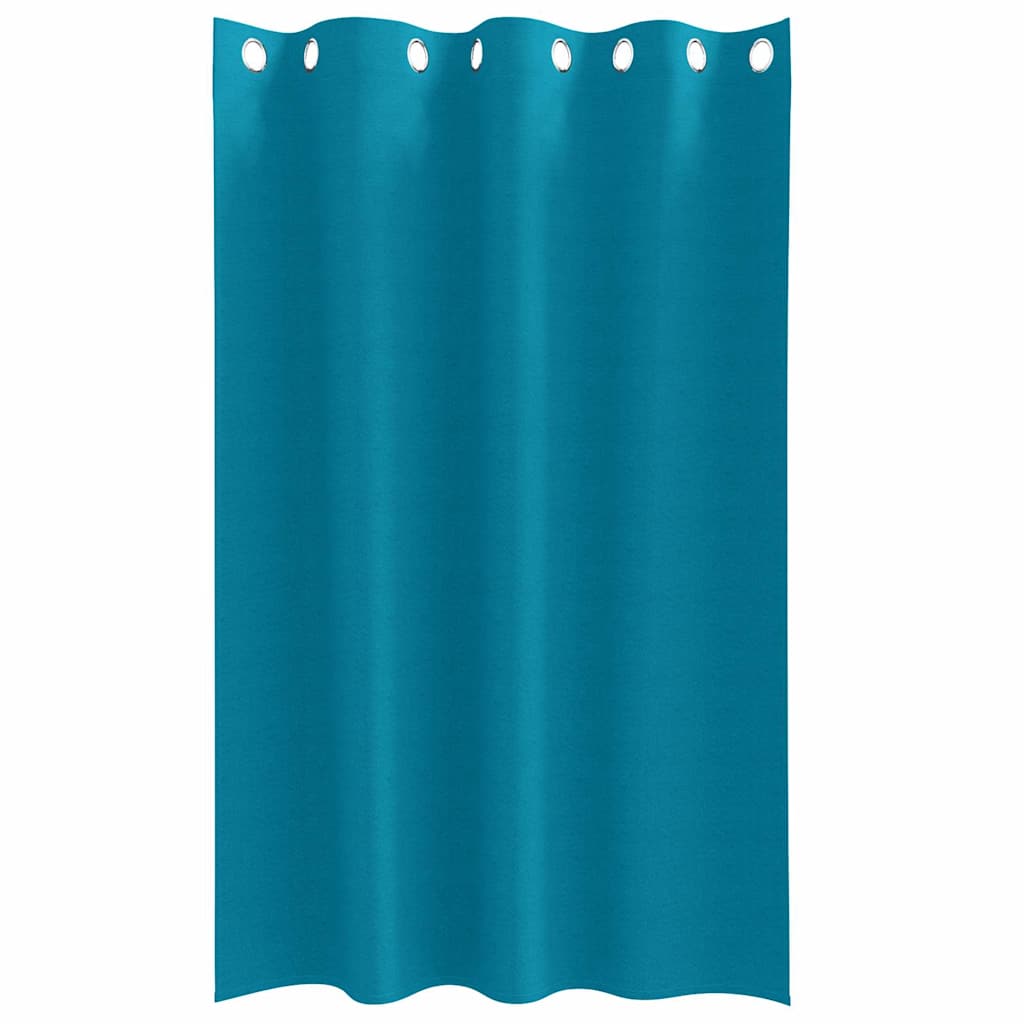 Zwart-out Gordijnen met Ringen 2 st Turquoise 175 x 140 cm