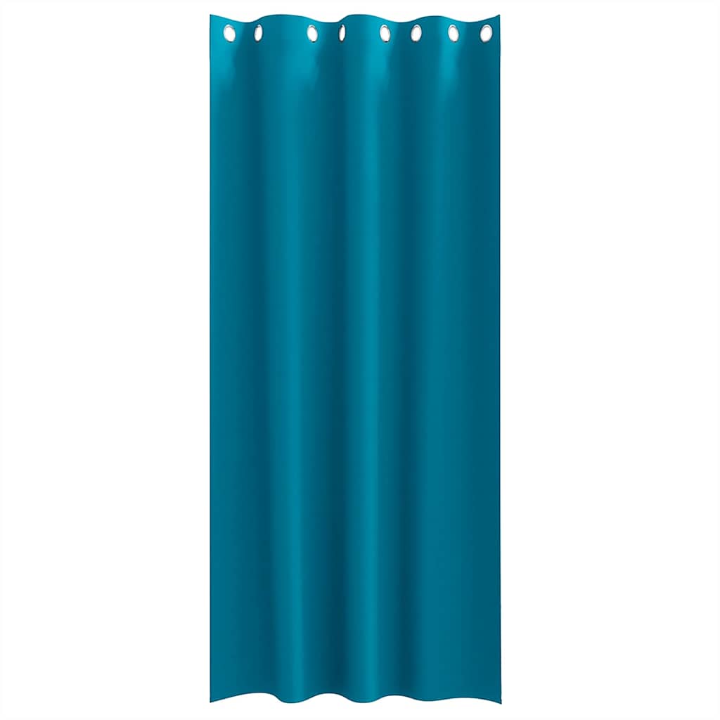 Zwart-out Gordijnen met Ringen 2 st Turquoise 245 x 140 cm