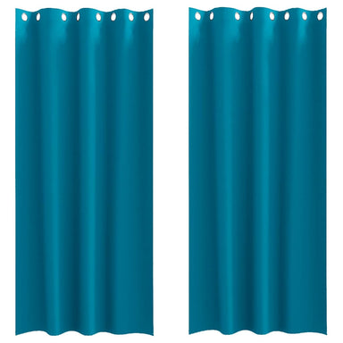 Zwart-out Gordijnen met Ringen 2 st Turquoise 260 x 140 cm
