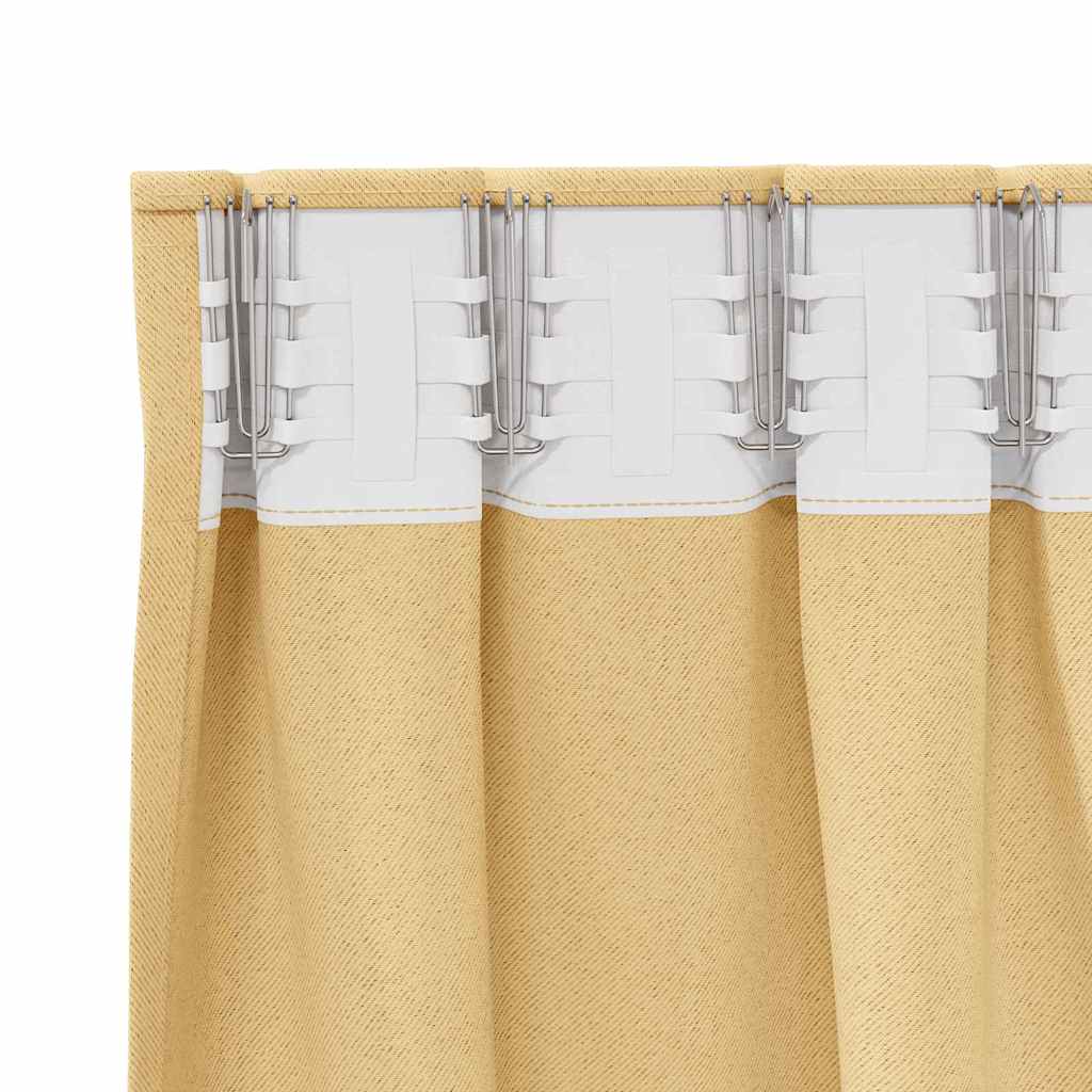 Zwart-out Gordijnen met Ringen 2 st Beige 140 x 140 cm